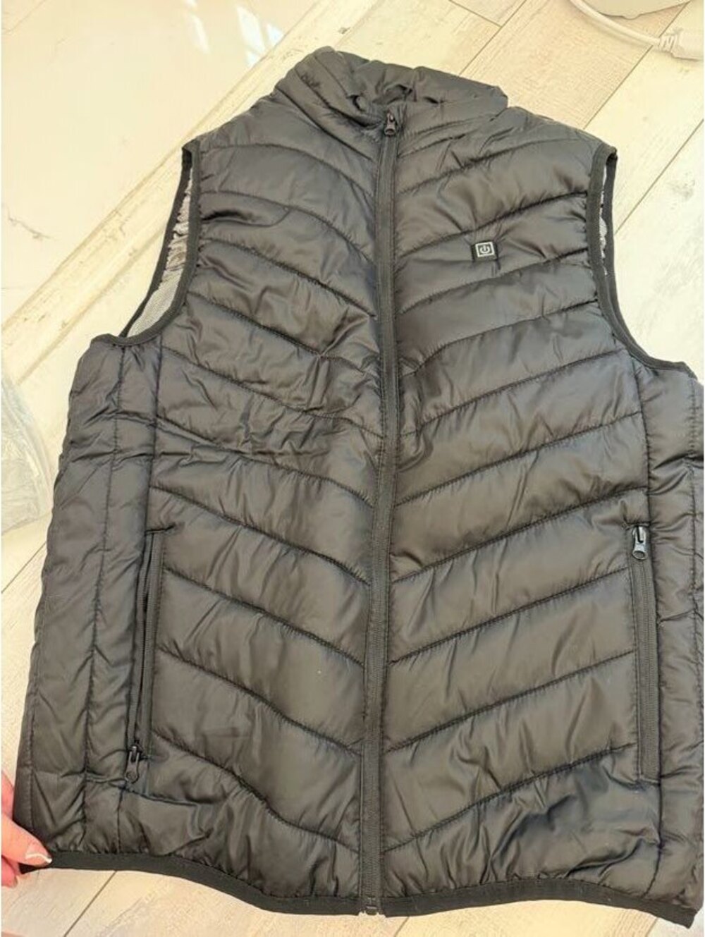 Heated Puffer Vest Black Rechargeable Electric Vest M